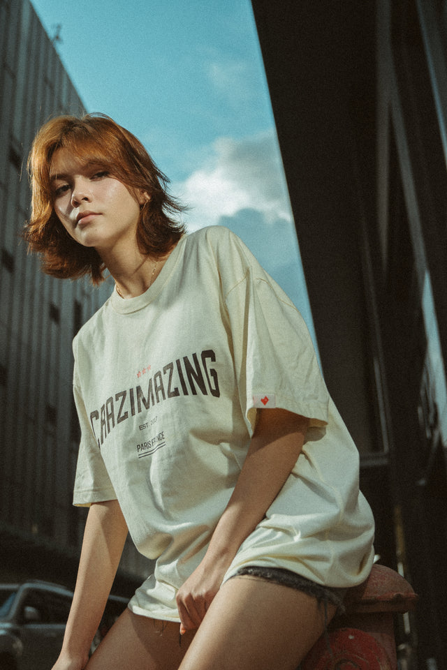 CRAZIMAZING NEW CLASSIC LINE TEE | CREAM