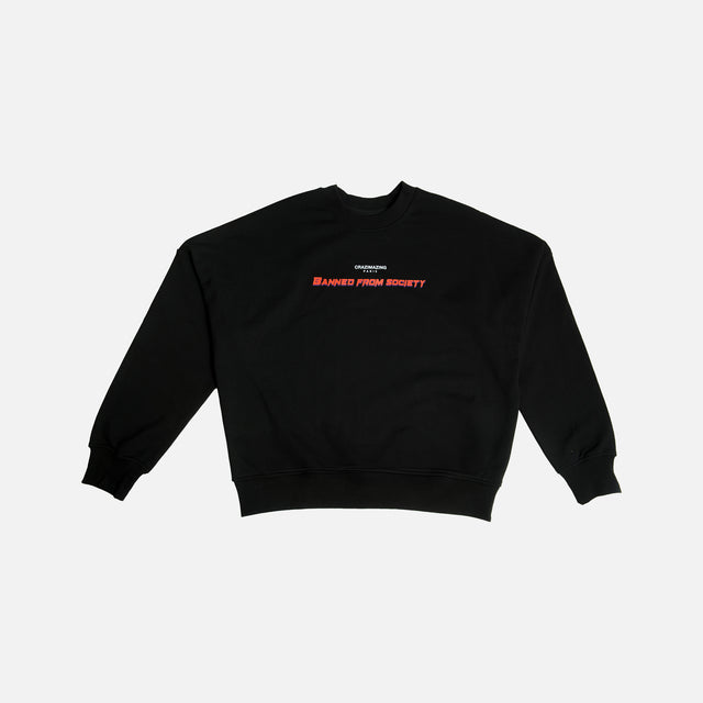 BANNED FROM SOCIETY SWEATER | BLACK